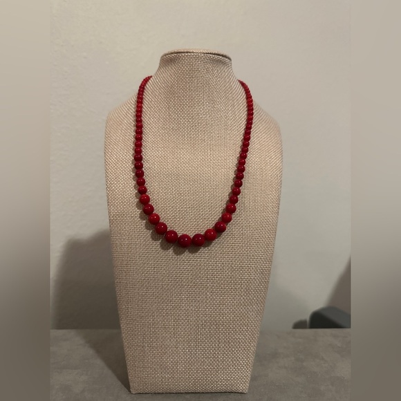 Red Sea Bamboo Coral Beaded Necklace by Jay King - Picture 5 of 11